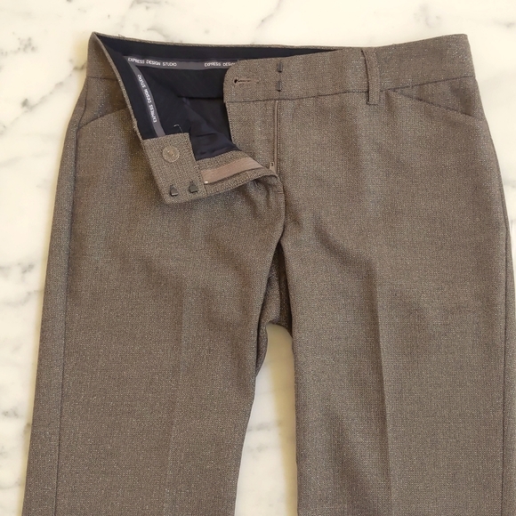 Express Design Studio Editor Dress Pant with sparkling gold. - Picture 4 of 8